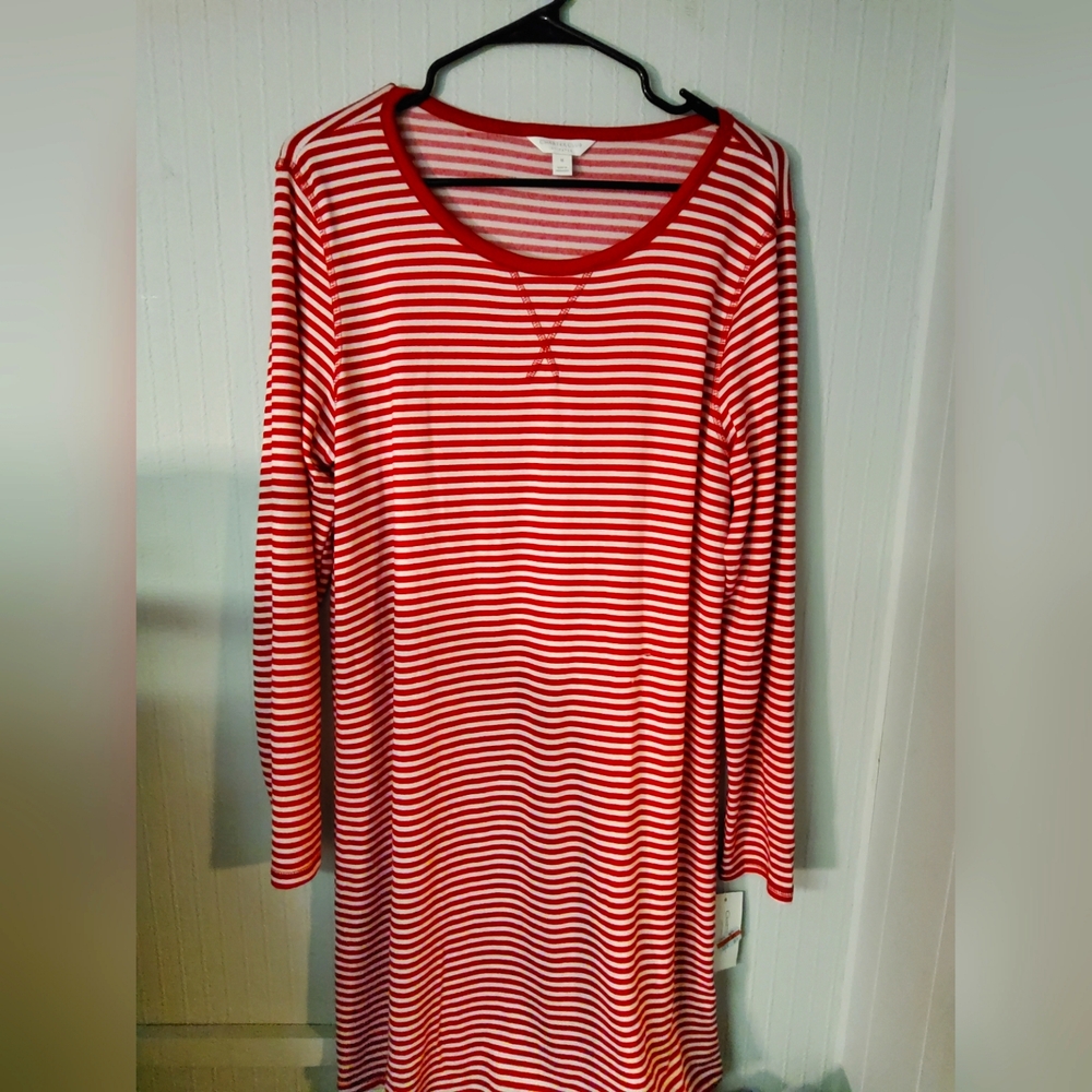 Red and white Charter Club pajama dress